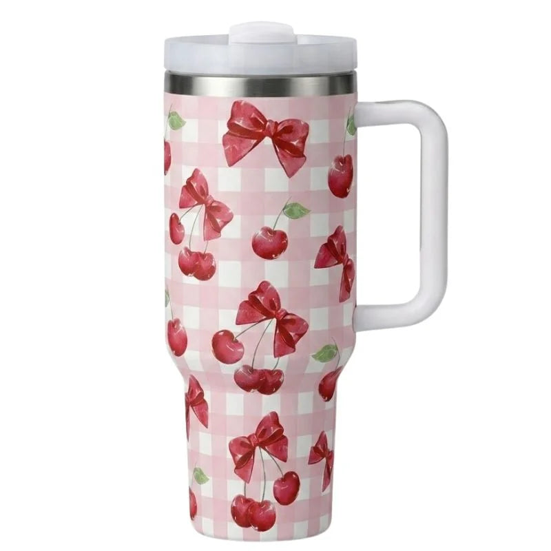 Red Cherry Stainless Steel Tumbler