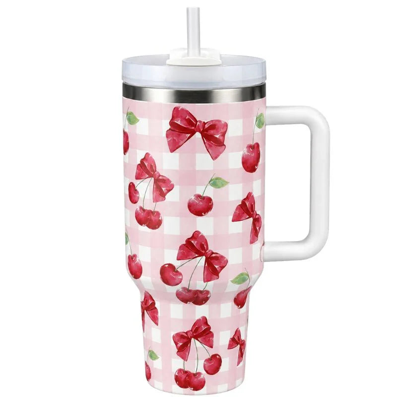Red Cherry Stainless Steel Tumbler