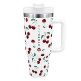 White Cherry Stainless Steel Tumbler