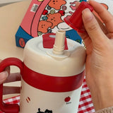 Pink Cheery Cat Stainless Steel Character Tumbler