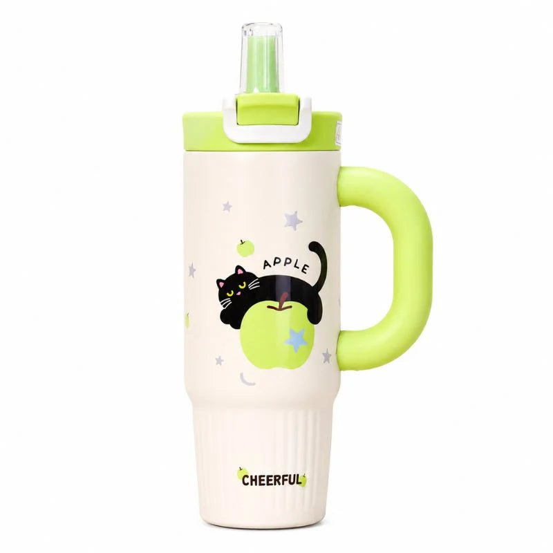 "Cheerful" Happy Day Cat Tumbler -  Red