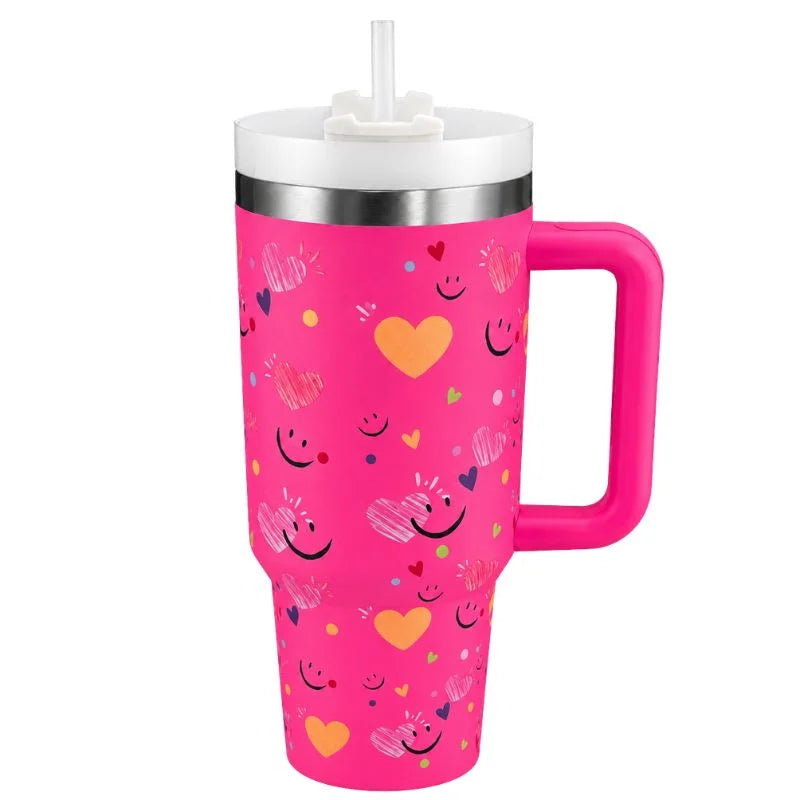 Happy Heart Stainless Steel Tumbler