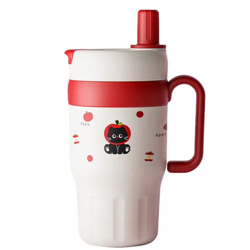 Pink Cheery Cat Stainless Steel Character Tumbler