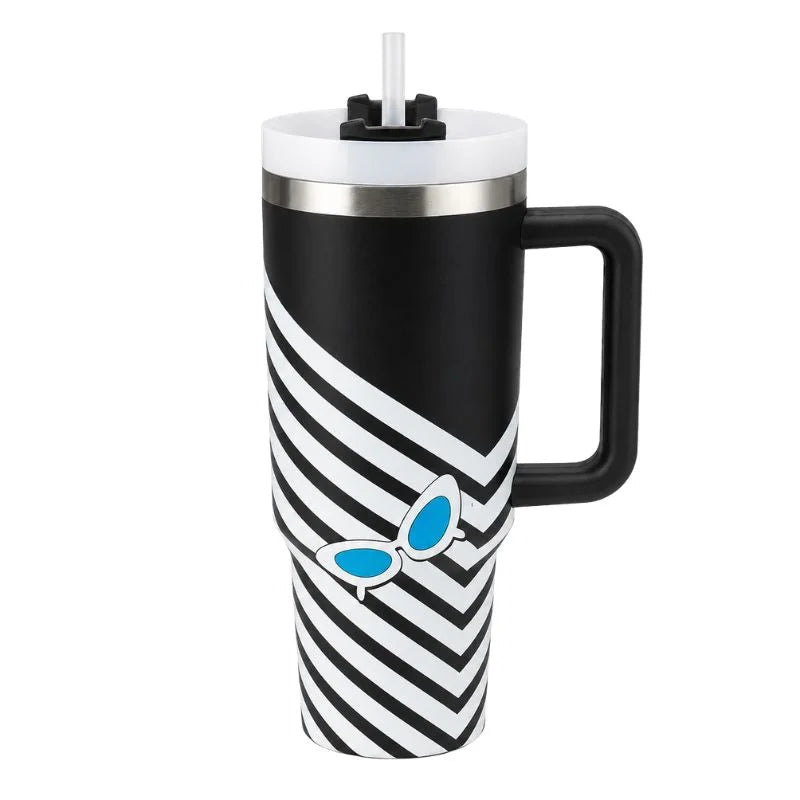 Black Strip Stainless Steel Tumbler