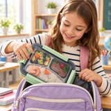 Green 3-compartment stainless steel lunch box with locking lid 4