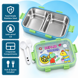 Kids repair worker stainless steel lunch box with spoon and fork 3