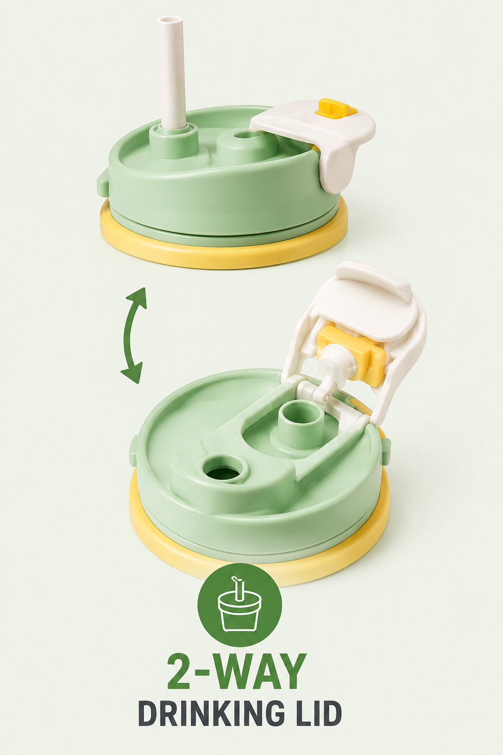 Green stainless steel water tumbler bottle with Mood the Cup design-4