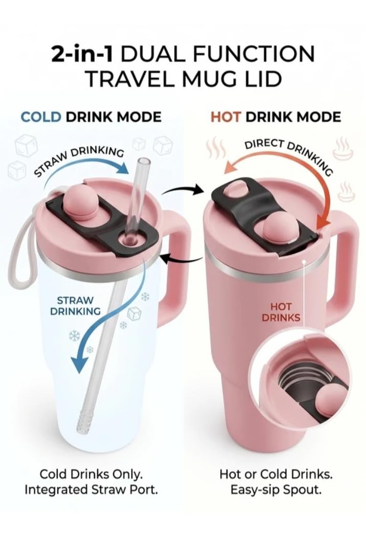 Pink stainless steel water tumbler bottle with Mood the Cup design-4