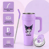 Purple stainless steel water tumbler bottle with Kuromi design-1