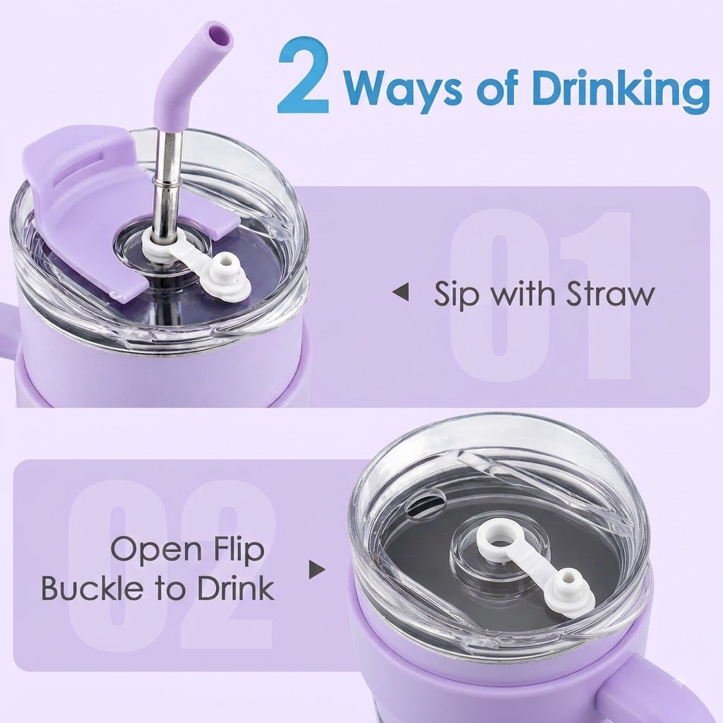 Purple stainless steel water tumbler bottle with Kuromi design-2