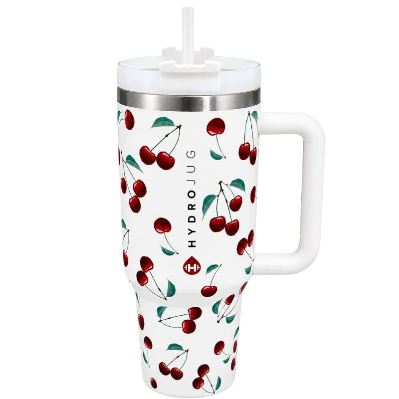 White Cherry Stainless Steel Tumbler