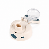 Close-up of white insulated water bottle lid with drinking spout and protective flip cover