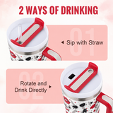 White stainless steel water tumbler bottle with fashion print design-2