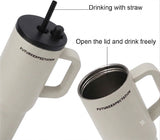 White stainless steel water tumbler bottle with handle and straw-3