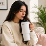 White stainless steel water tumbler bottle with handle and straw-7
