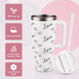 White stainless steel water tumbler bottle with love hearts-2
