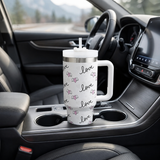 White stainless steel water tumbler bottle with love hearts-4