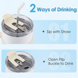 White stainless steel water tumbler bottle with Pochacco design-2