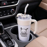 White stainless steel water tumbler bottle with Pochacco design-3